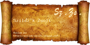 Szilák Zsolt névjegykártya